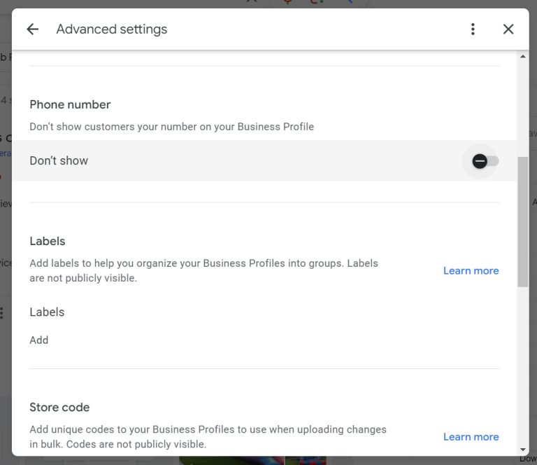 How to disable Google Business Profile Phone Tracking