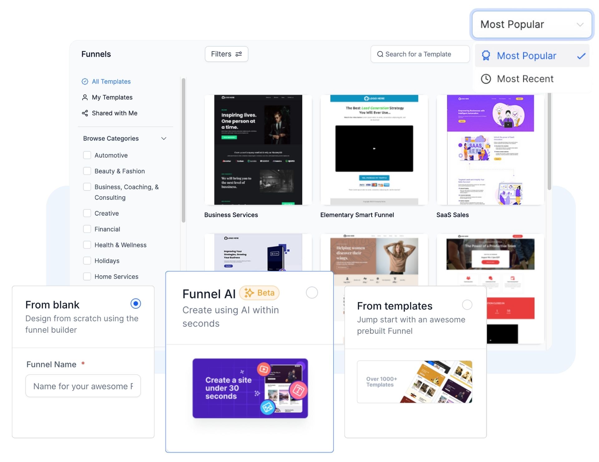 funnel template library