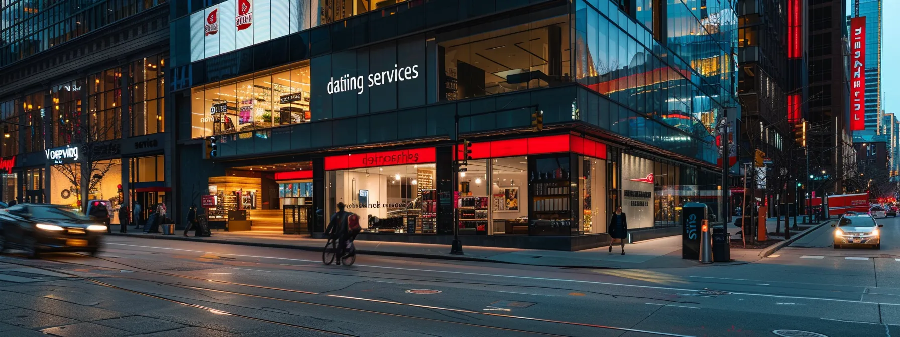 a sleek, modern storefront with a bold