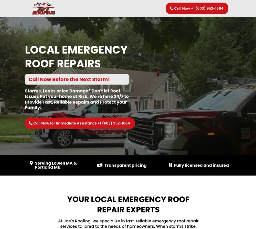 joes-roofing A roofing services website