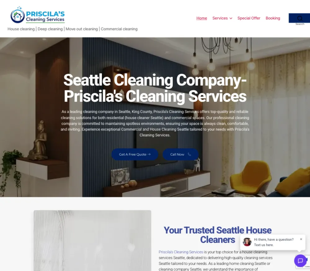 priscilascleaning A cleaning website