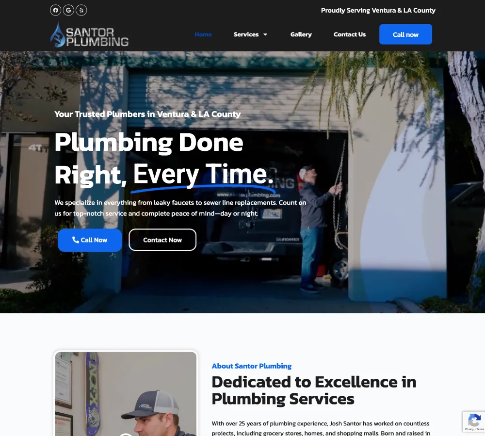 santorplumbing-scr A Home services website