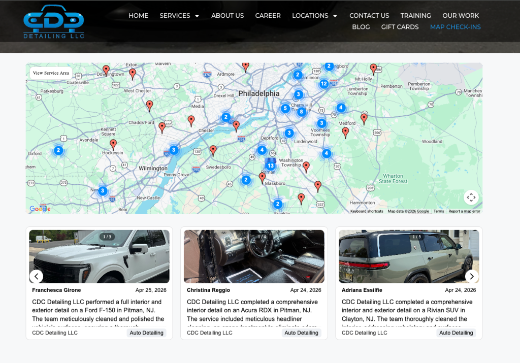 Map Check-ins page