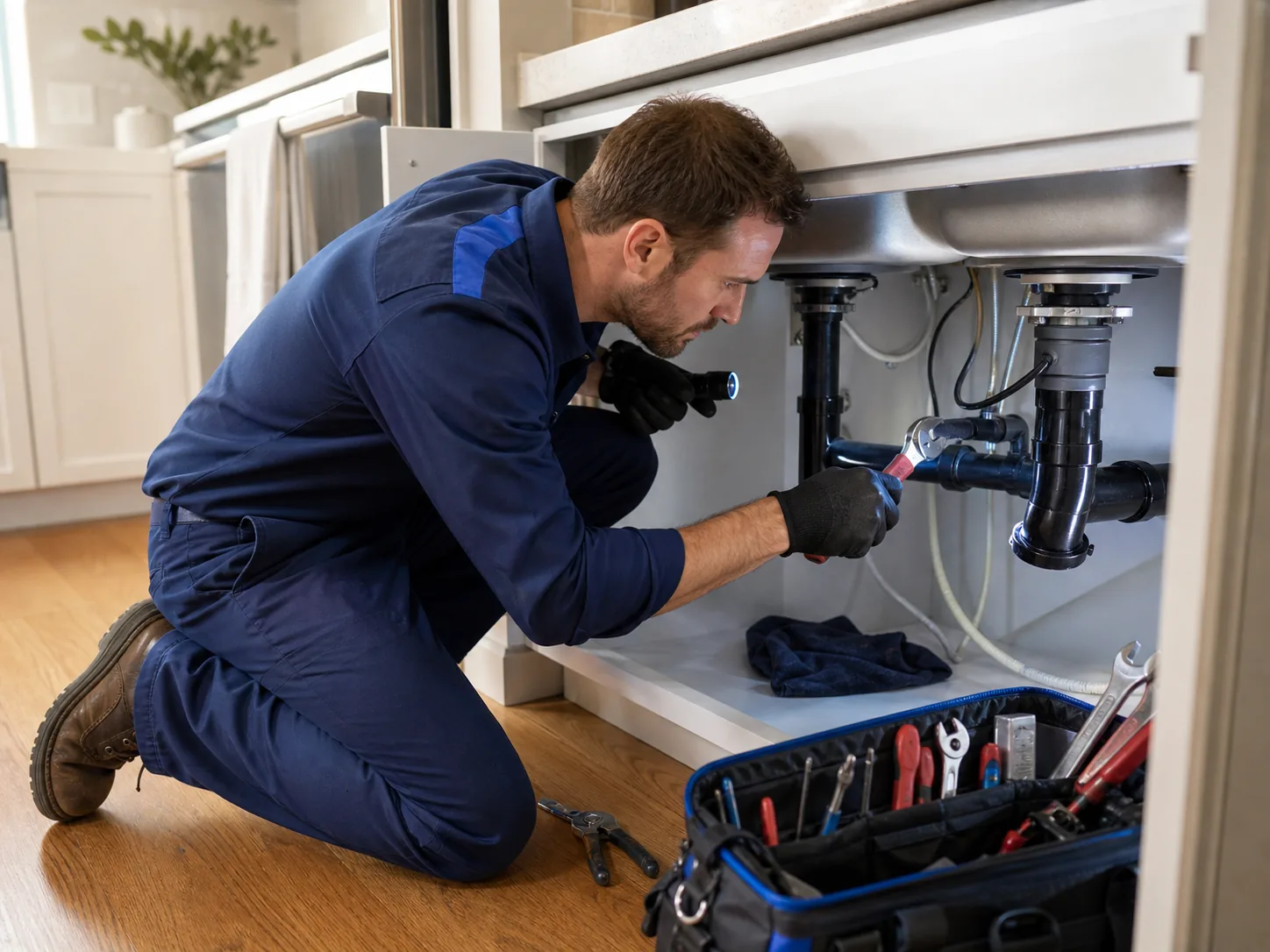 Concept image of an emergency plumbing service